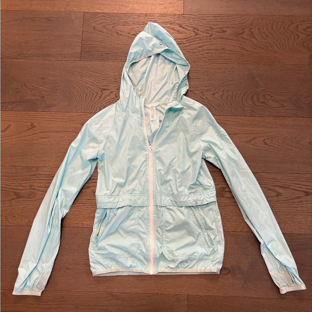 Ivivva by Lululemon girls blue windbreaker jacket sz 12 VGUC pick